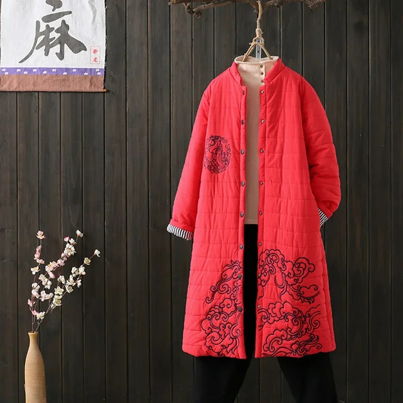 Winter Clothing Youtube - 2026 女性のための伝統的な服プラスサイズ現代チャイナドレス袍冬綿中国オリエンタルドレス FF25