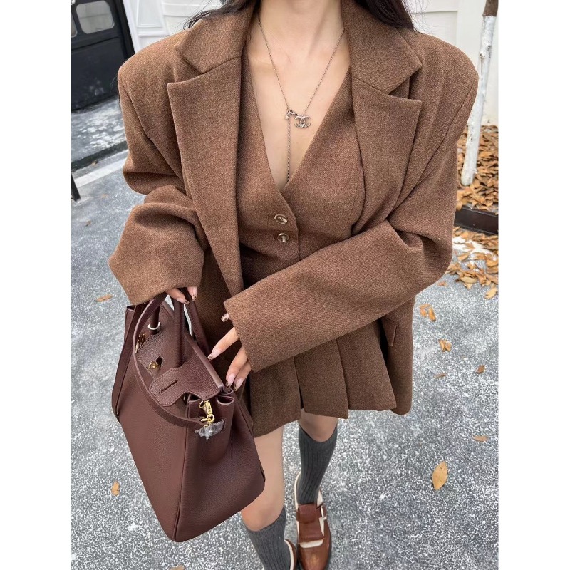 Winter Clothing Pk - Shpmishal ハイエンド秋の新作ファッショナブルなジャケットスーツ + V ネックベスト +