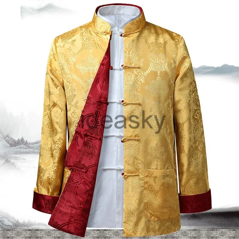 Winter Clothing Youtube - 中国の伝統的な服ヴィンテージスタイルメンズ長袖ファッション春冬唐スーツ服ジャケット RV5;c、6's.2;b'8用