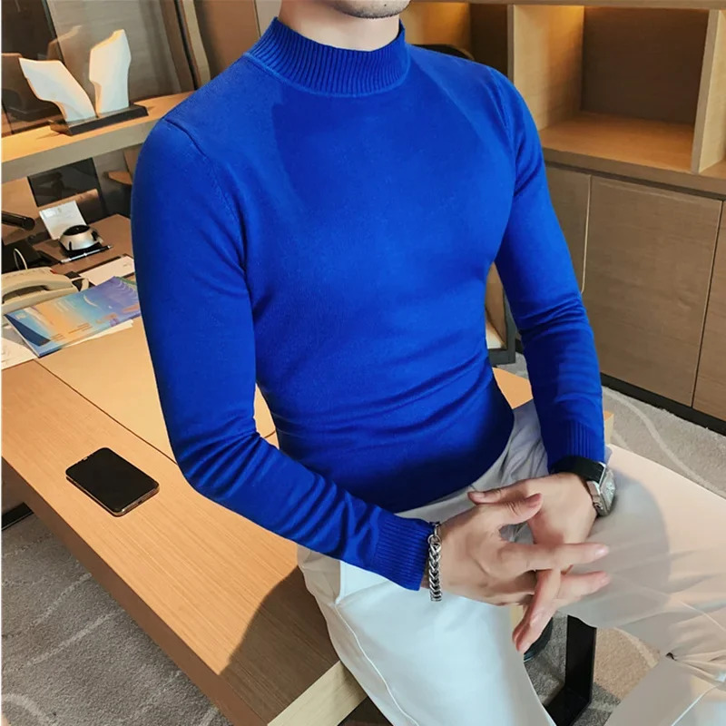 Winter Clothing Youtube - 2025 秋冬ファッションタートルネック長袖ニットセーター男性服スリムフィットカジュアルプルオーバープルオム S-NM33