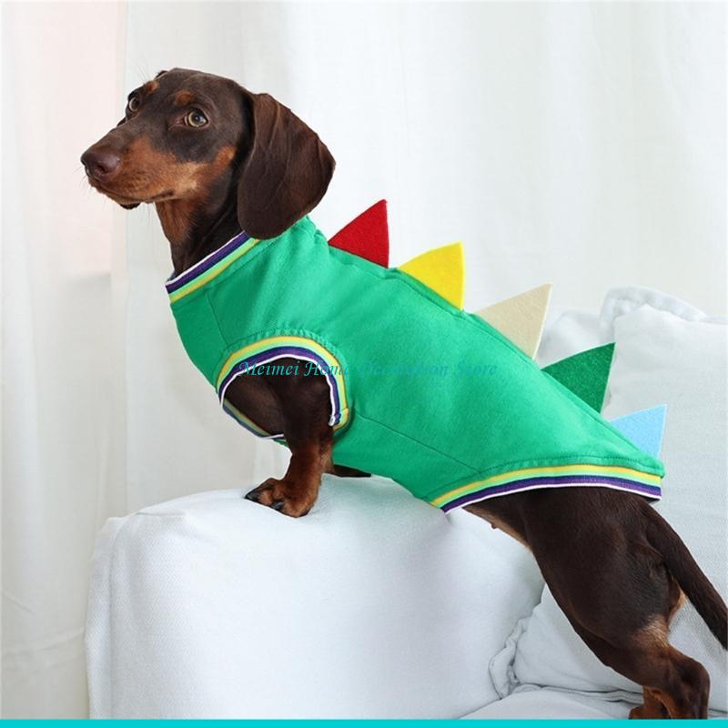 Winter Clothing For Dogs - H7BF ダックスフント恐竜テーマコスチュームベスト 2 脚デザイン着やすい冬服