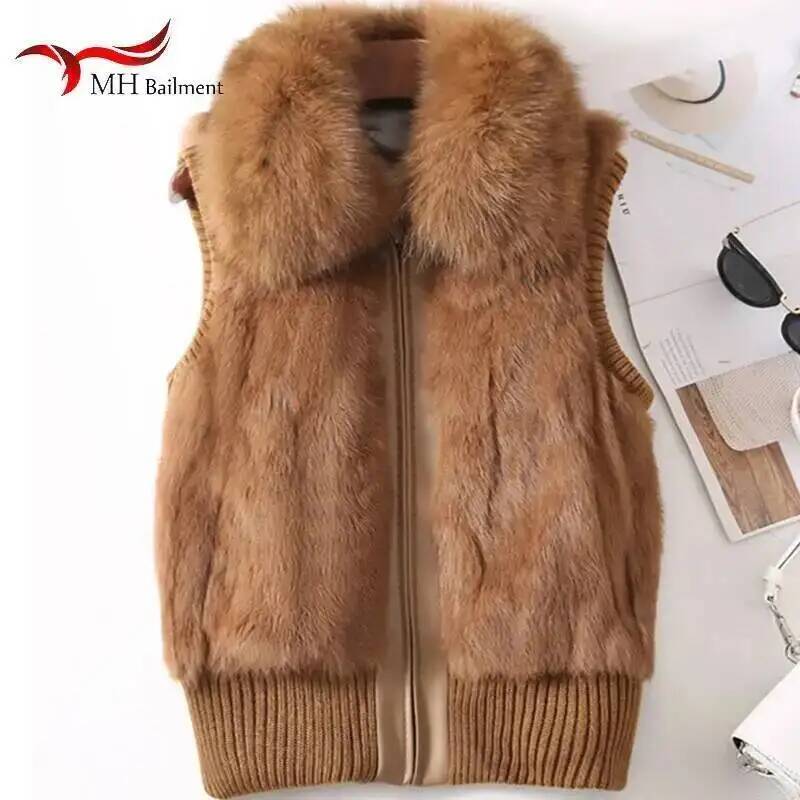 Winter Clothing Offer - 女性のためのウサギの毛皮のコート,自然なOネックのファッショナブルなヴィンテージジャケット,新しいS-5XL,大きなサイズで利用可能
