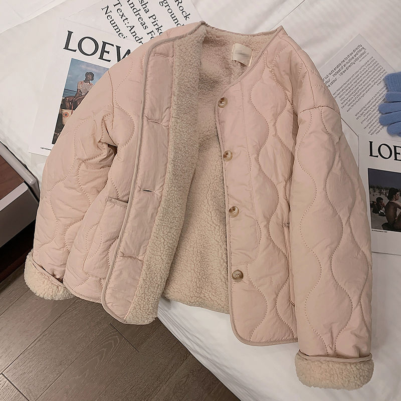 Winter Clothing Trends - 秋冬キルティングジャケットボタンフリースコットンコート女性服トレンドデザインアウターショートトップス暖かい韓国シックなパーカー