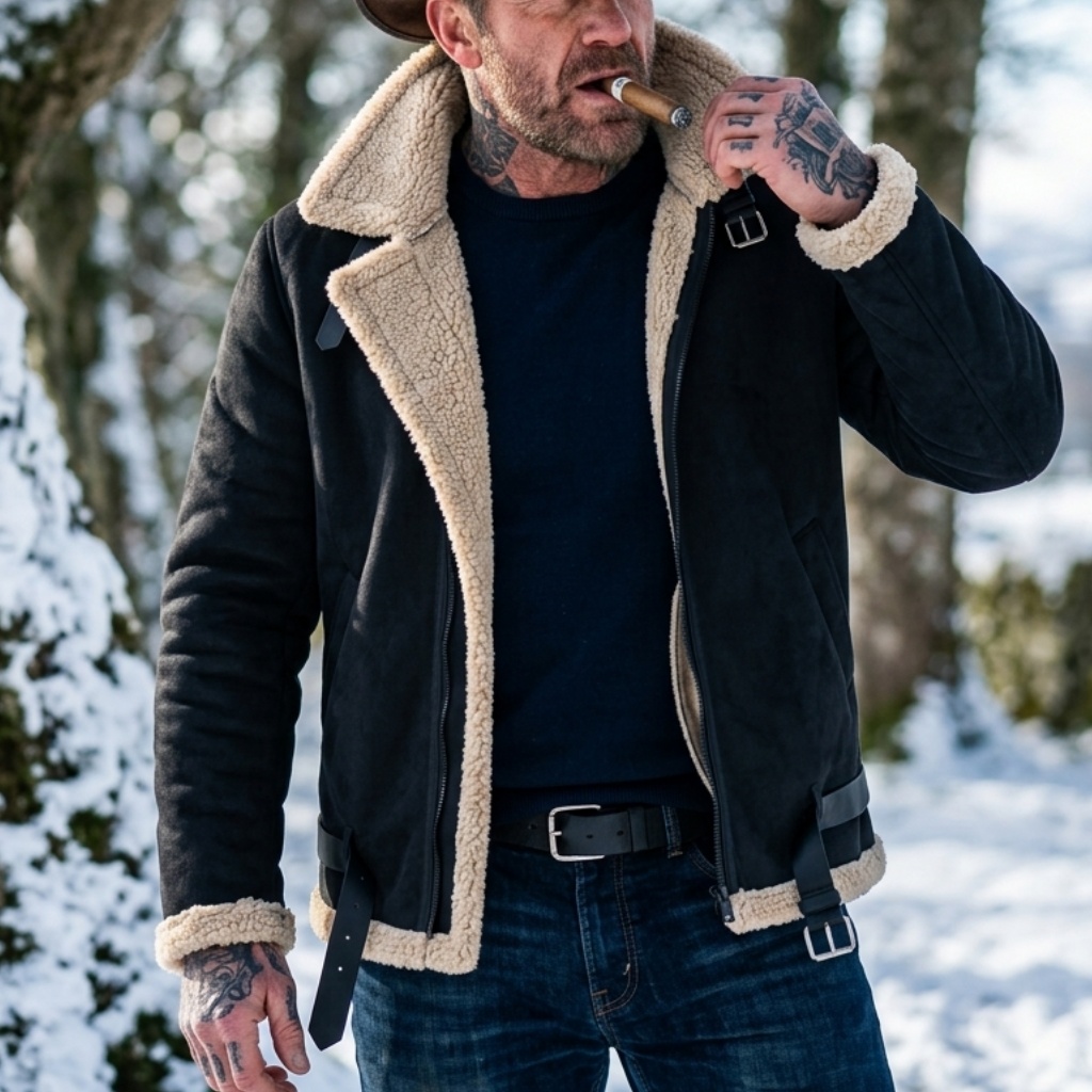 Winter Clothing Pk - 男性冬フェイクスエードジャケットフリース裏地付き暖かい豪華なコート狩猟ハイキング防風カジュアルストリート冬男性アウター