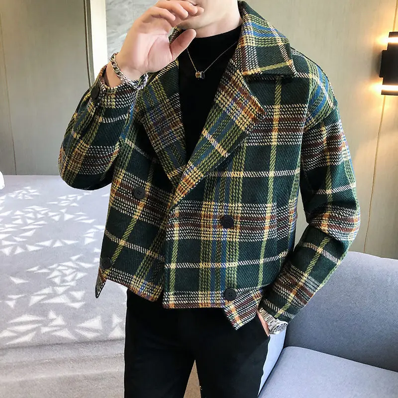 Winter Clothing Offer - トレンディなグランジ系メンズコート服ファッション2025ヴィンテージメンズウール＆ブレンドジャケット韓国レビュー多数格安服提供Y2k