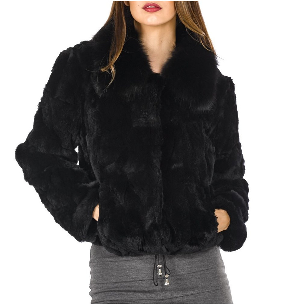 Winter Clothing Offer - 女性のための本物のウサギの毛皮のコート,豪華なラニ,冬のジャケット,天然革,毛皮の服,オファー