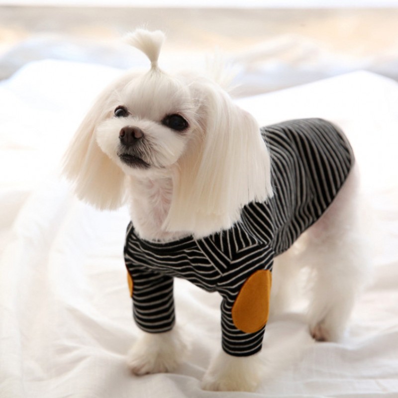 薄いペット犬用パーカーフリース犬用ベストストライプ犬服秋冬子 - Winter Clothing For Dogs のレビューと価格