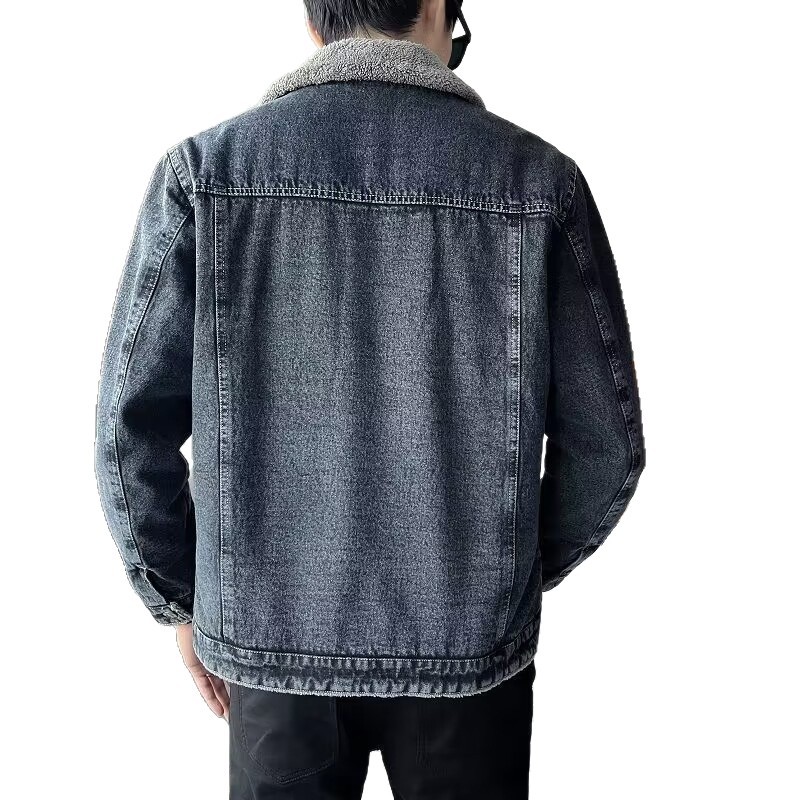 冬用の断熱性と厚みを備えたメンズデニムジャケット、ラムファー - Winter Clothing Work のレビューと価格