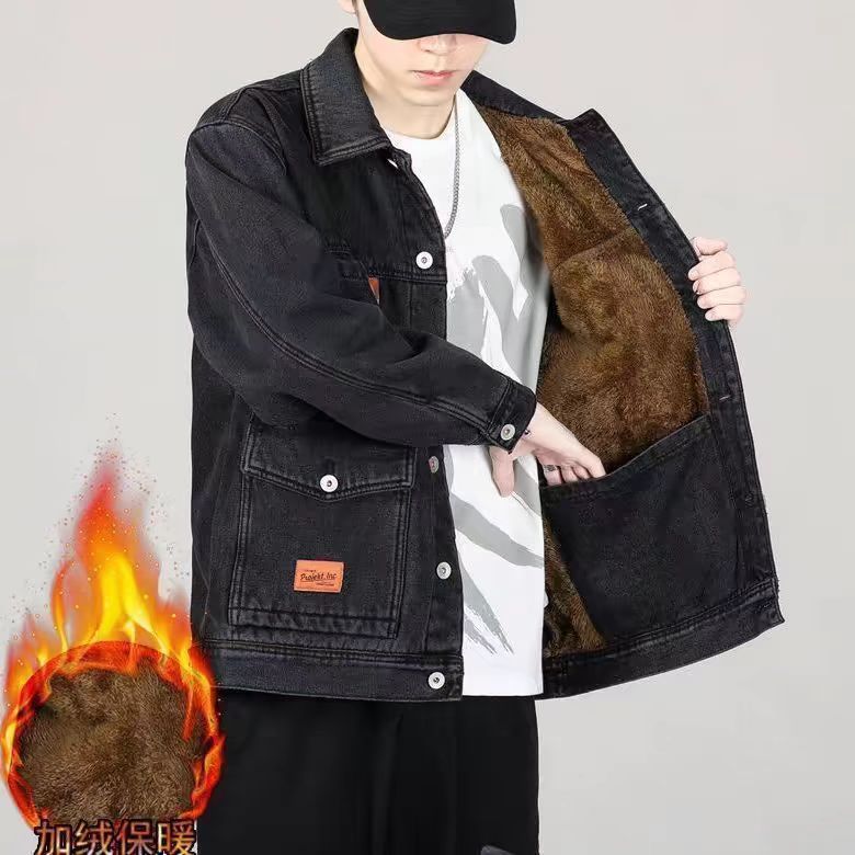 冬用の断熱性と厚みを備えたメンズデニムジャケット、ラムファー - Winter Clothing Work のレビューと価格