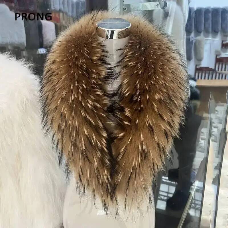 天然アライグマの毛皮の襟,女性用,本物の毛皮のスカーフ,豪華 - Winter Clothing Pk のレビューと価格