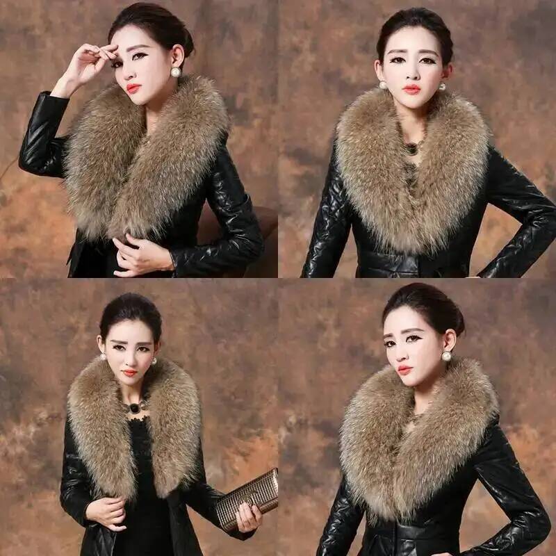 天然アライグマの毛皮の襟,女性用,本物の毛皮のスカーフ,豪華 - Winter Clothing Pk のレビューと価格