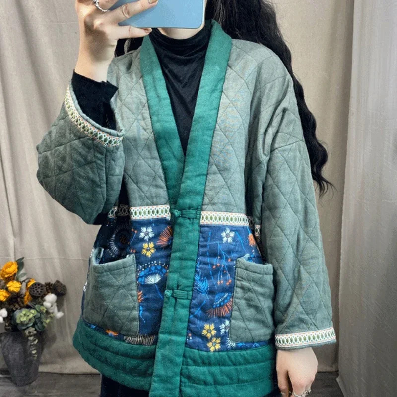 綿パッド入りスタイルの服の女性の冬コート唐スーツヴィンテージ - Winter Clothing Youtube のレビューと価格