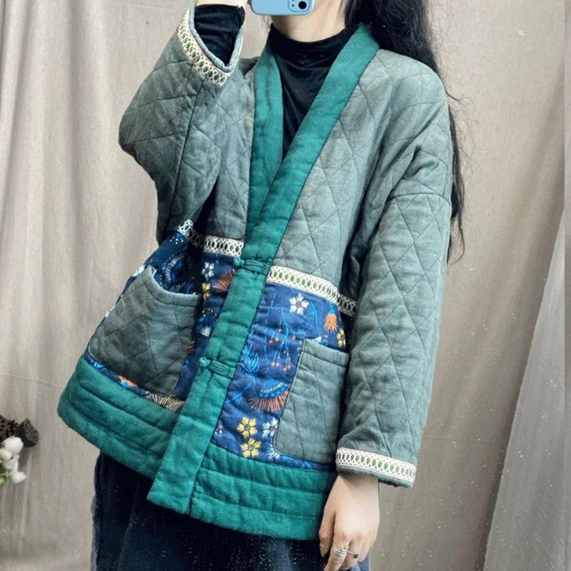 綿パッド入りスタイルの服の女性の冬コート唐スーツヴィンテージ - Winter Clothing Youtube のレビューと価格