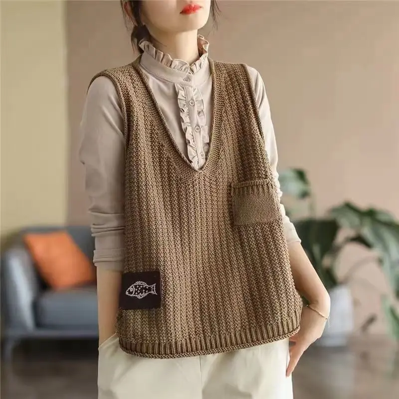 女性用セーター 無地 クロップド丈 ベスト ショート丈 プル - Winter Clothing Offer のレビューと価格