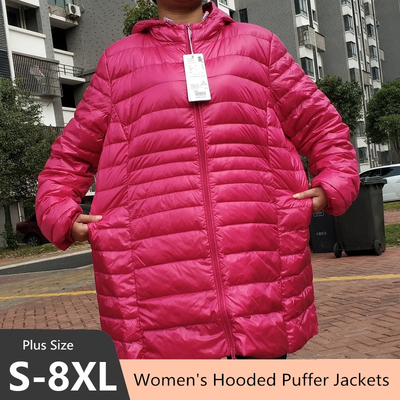 プラスサイズ 5XL 6XL 7XL 女性のフード付きパファ - Winter Clothing Pk のレビューと価格