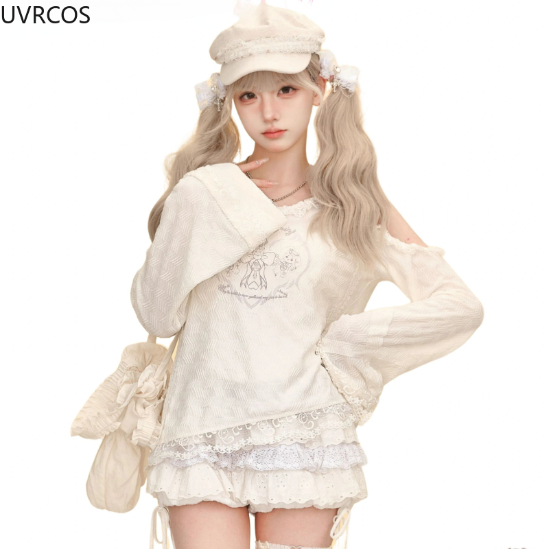 女性のためのロリータスタイルのスカートセット,裸の肩,フード - Winter Clothing Gear のレビューと価格