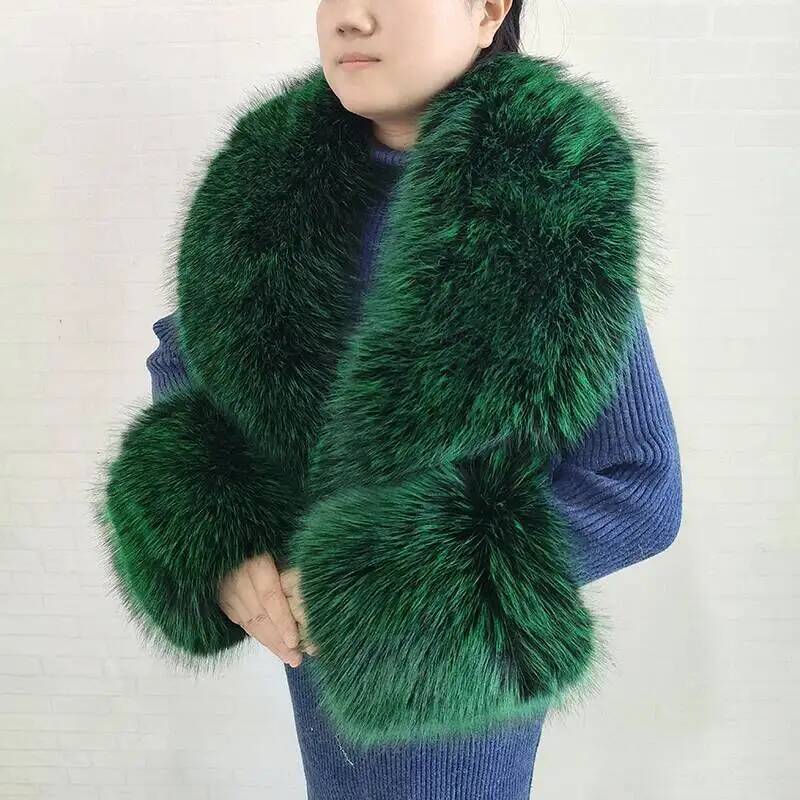 大きな女性用フェイクフォックスファースカーフ、冬用ジャケット - Winter Clothing Pk のレビューと価格