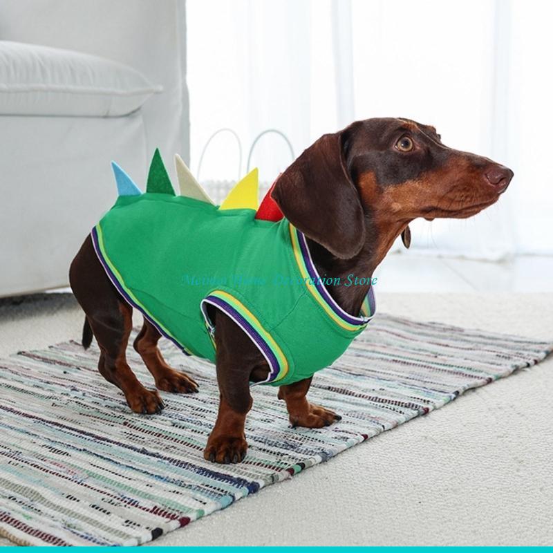 H7BF ダックスフント恐竜テーマコスチュームベスト 2 脚 - Winter Clothing For Dogs のレビューと価格