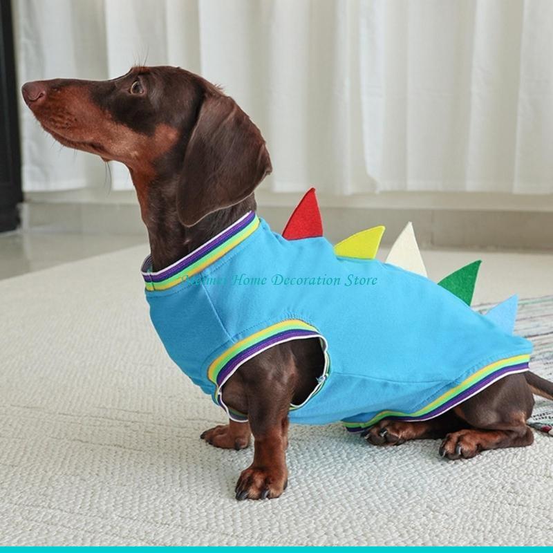 H7BF ダックスフント恐竜テーマコスチュームベスト 2 脚 - Winter Clothing For Dogs のレビューと価格