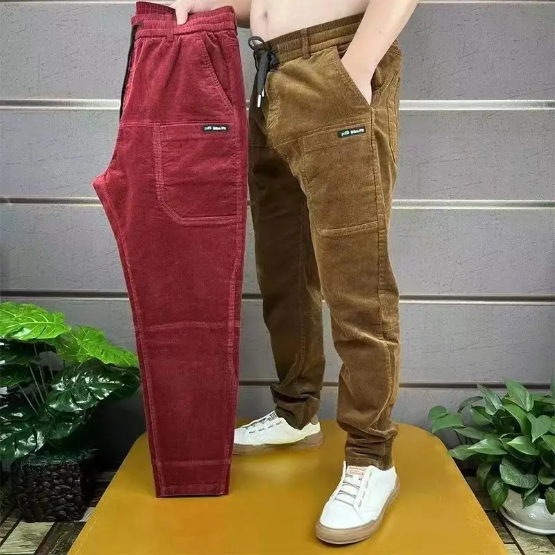 メンズコーデュロイカーゴパンツ,シンプルなルーズパンツ,カジ - Winter Clothing Work のレビューと価格