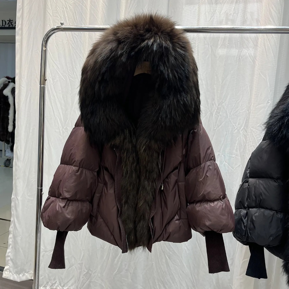 女性のリアルファーコート冬の高級ダウンパッド入りジャケット厚 - Winter Clothing For Dogs のレビューと価格
