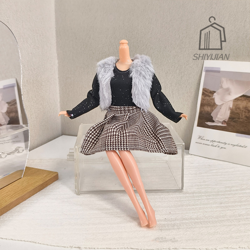 1/6 人形手作りドレス服冬のファッションベスト + ドレス - Winter Clothing Dress Up のレビューと価格
