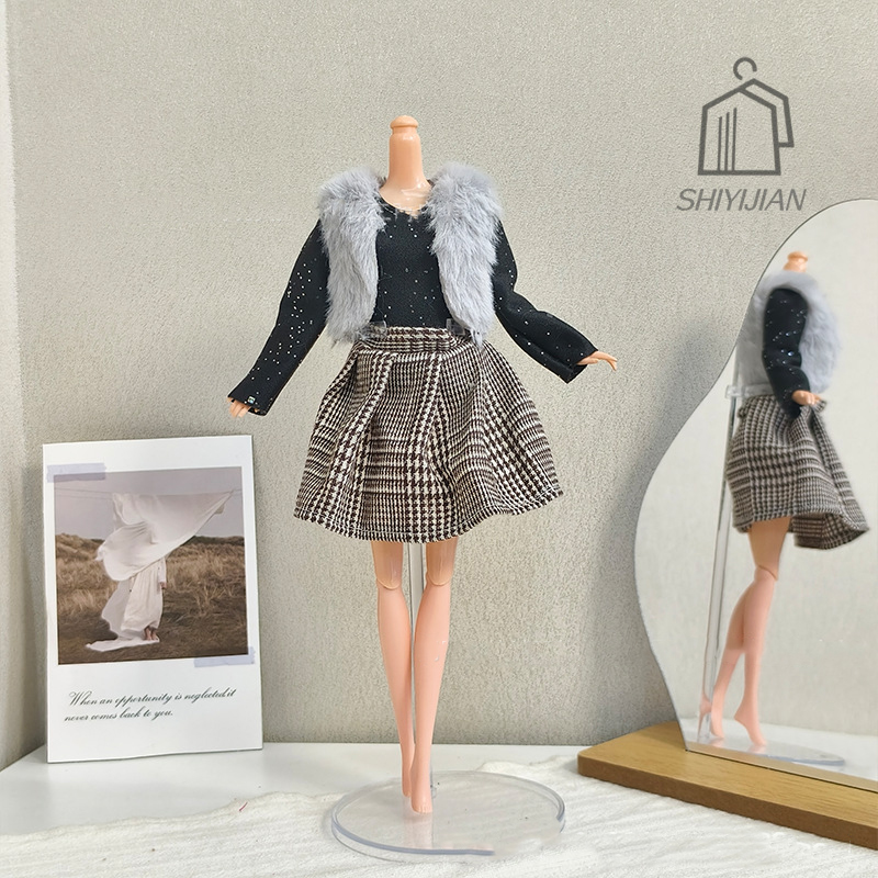 1/6 人形手作りドレス服冬のファッションベスト + ドレス - Winter Clothing Dress Up のレビューと価格