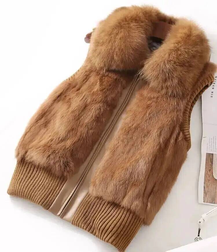 女性のためのウサギの毛皮のコート,自然なOネックのファッショ - Winter Clothing Offer のレビューと価格