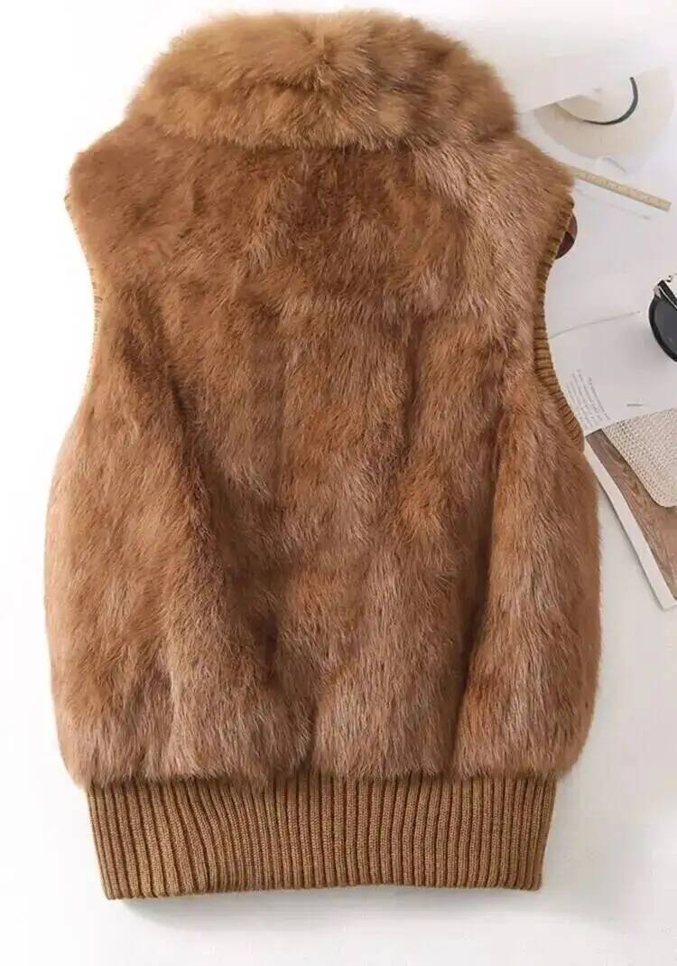 女性のためのウサギの毛皮のコート,自然なOネックのファッショ - Winter Clothing Offer のレビューと価格