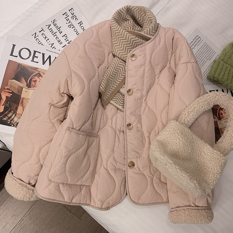 秋冬キルティングジャケットボタンフリースコットンコート女性服 - Winter Clothing Trends のレビューと価格