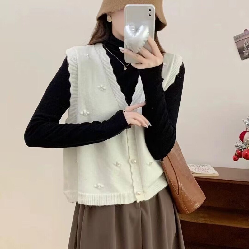 ピンクのニットベスト レディース カジュアル Y2Kファッシ - Winter Clothing Offer のレビューと価格