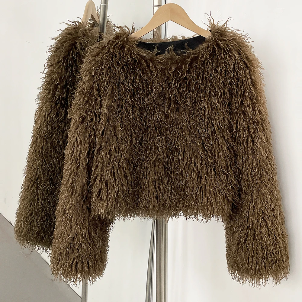 エコフレンドリーな冬用フェイクファー ジャケット、新作レディ - Winter Clothing Manufacturers のレビューと価格