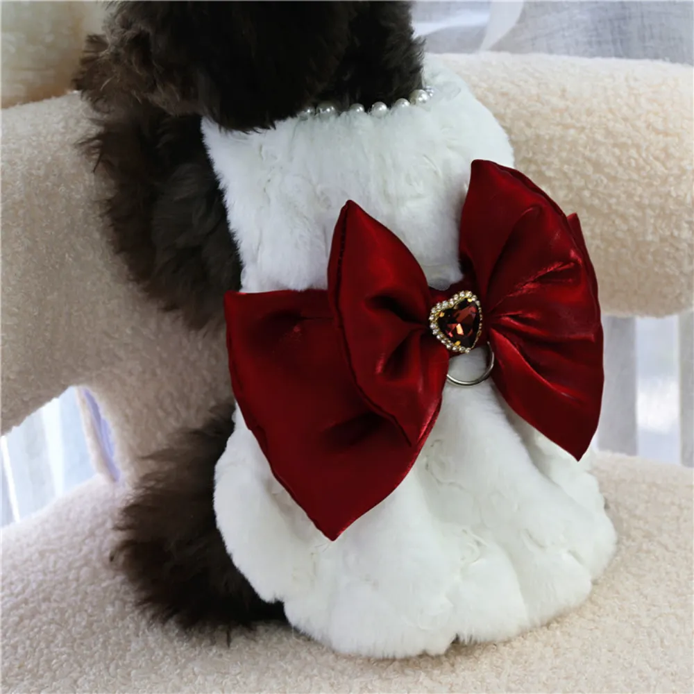 ペット用ウサギ毛皮ドレス服 可愛いリボン付き犬服 秋冬ウサギ - Winter Clothing For Dogs のレビューと価格