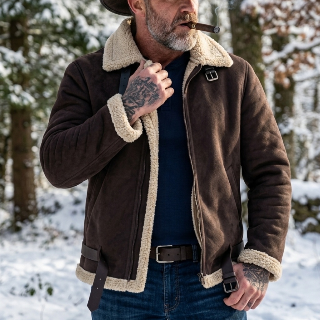 男性冬フェイクスエードジャケットフリース裏地付き暖かい豪華な - Winter Clothing Pk のレビューと価格