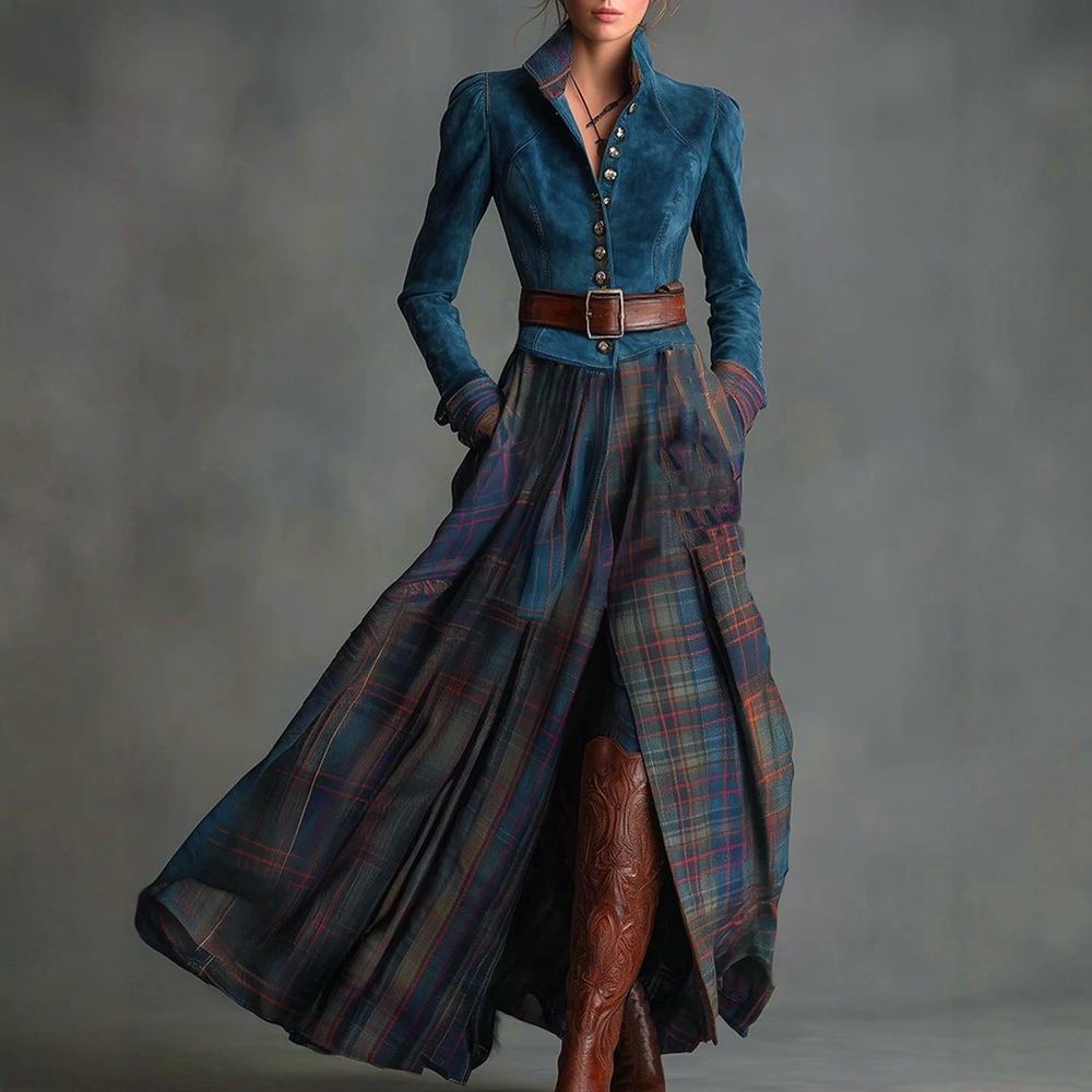 2025秋冬 長袖 エレガント ロング マキシ丈ワンピース  - Winter Clothing Work のレビューと価格