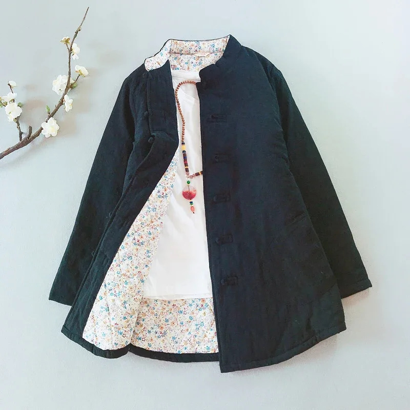 女性の秋と冬の服レトロトップ綿麻生き抜く中国風の服女性ジャケ - Winter Clothing Youtube のレビューと価格