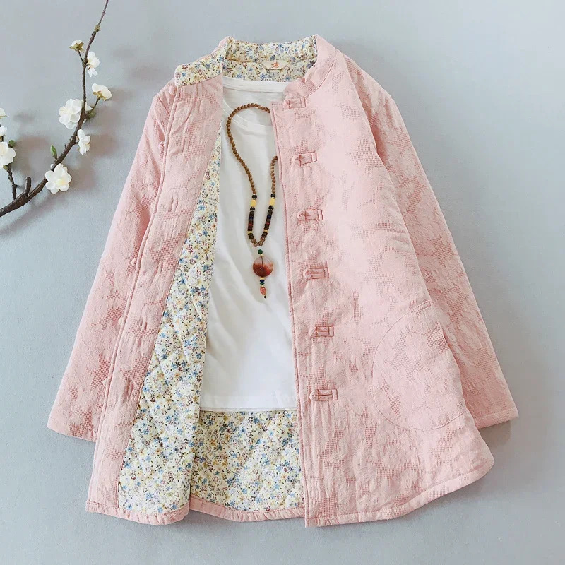 女性の秋と冬の服レトロトップ綿麻生き抜く中国風の服女性ジャケ - Winter Clothing Youtube のレビューと価格