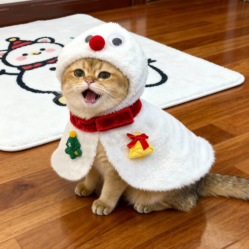 猫のクリスマスケープ 冬用ペットデボン猫用キュートなケープ  - Winter Clothing Dress Up のレビューと価格