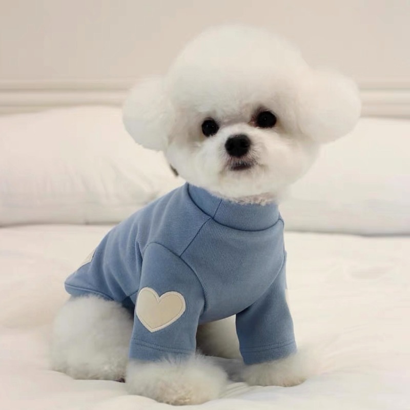 犬の刺繍が施されたスウェットシャツ,暖かい服,無地のテディ, - Winter Clothing For Dogs のレビューと価格