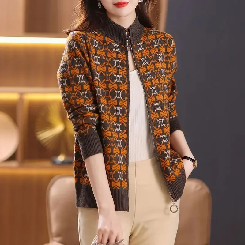 女性用ジップアップベースボールジャケット,女性用ニットボンバ - Winter Clothing Offer のレビューと価格