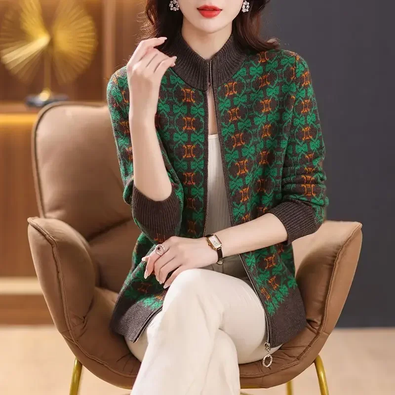 女性用ジップアップベースボールジャケット,女性用ニットボンバ - Winter Clothing Offer のレビューと価格