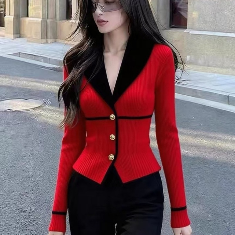 高級ハイエンド白ニットカーディガンラペルデザイン女性服トレン - Winter Clothing Trends のレビューと価格