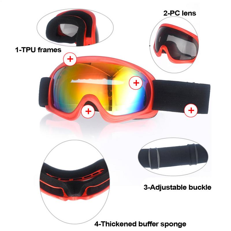 子供用UV保護付きスキーゴーグル、防曇、ソフト、雪、スノーボ - Snow Goggle Uv のレビューと価格