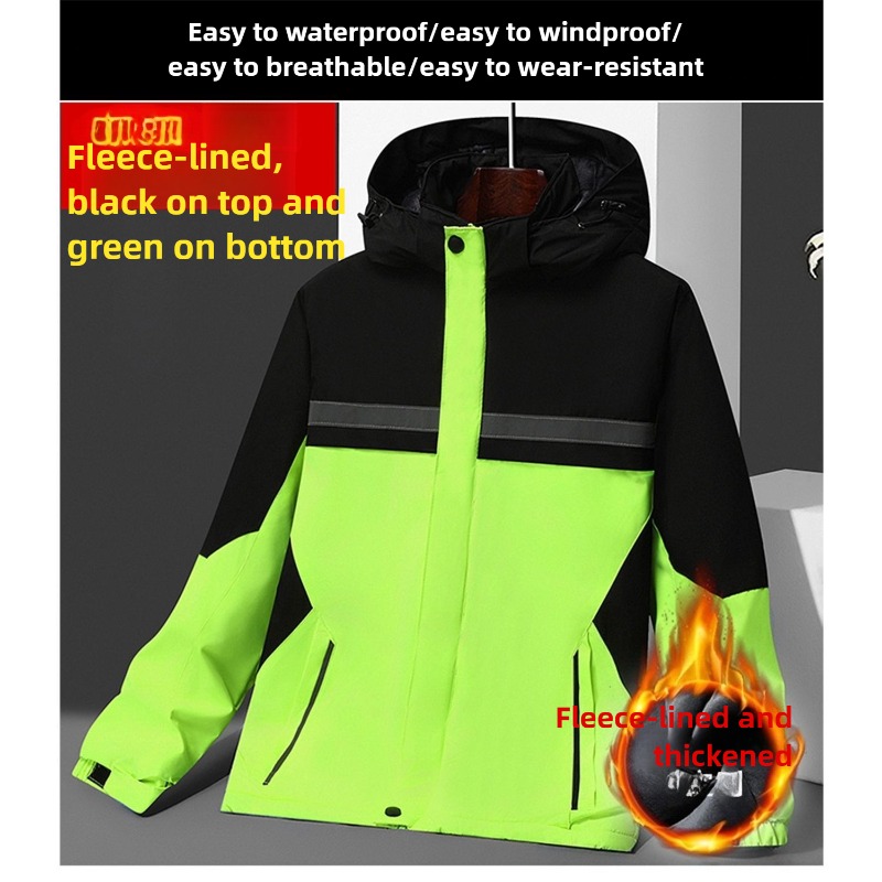 新しい冬用作業ジャケット、防水防風反射素材付きフリース裏地の - Winter Clothing Work のレビューと価格
