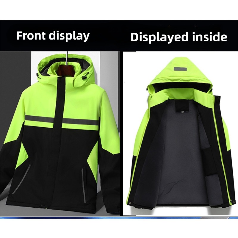 新しい冬用作業ジャケット、防水防風反射素材付きフリース裏地の - Winter Clothing Work のレビューと価格