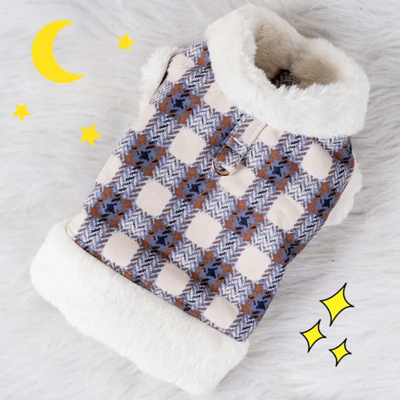 犬の秋と冬のコート暖かい服スエード厚いぬいぐるみは牽引服に接 - Winter Clothing For Dogs のレビューと価格