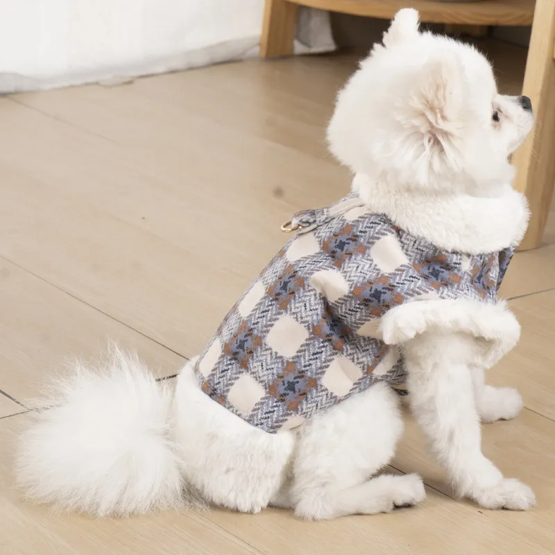 犬の秋と冬のコート暖かい服スエード厚いぬいぐるみは牽引服に接 - Winter Clothing For Dogs のレビューと価格
