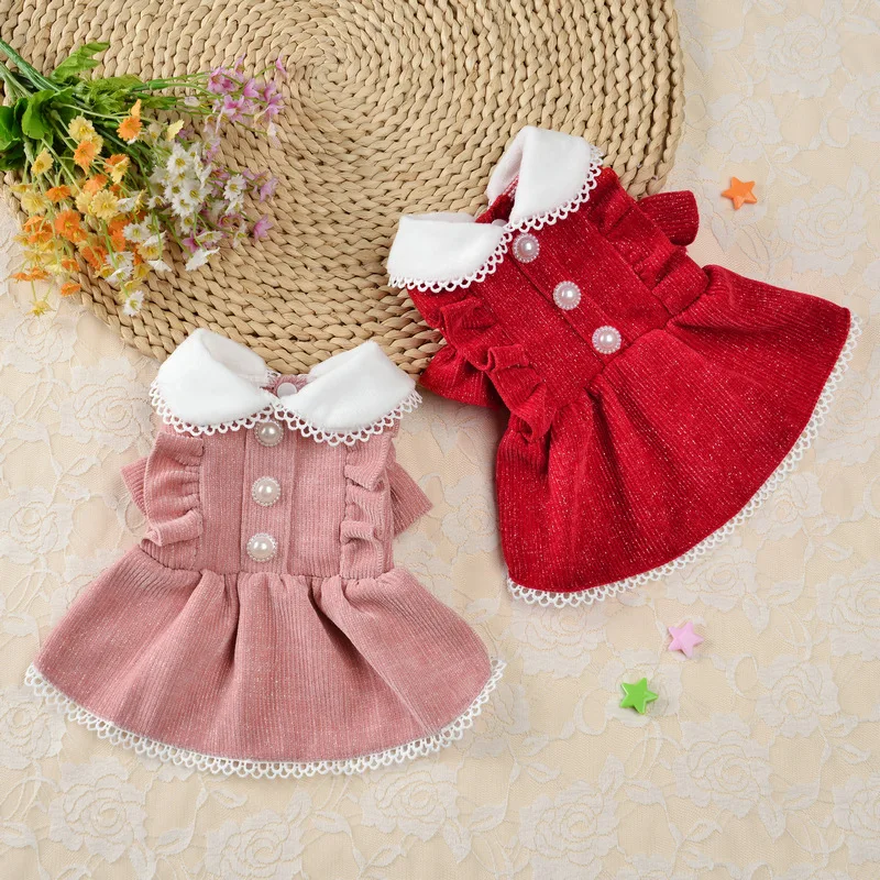ペット用のエレガントなプリンセスドレス,小さな犬の服,パール - Winter Clothing Dress Up のレビューと価格
