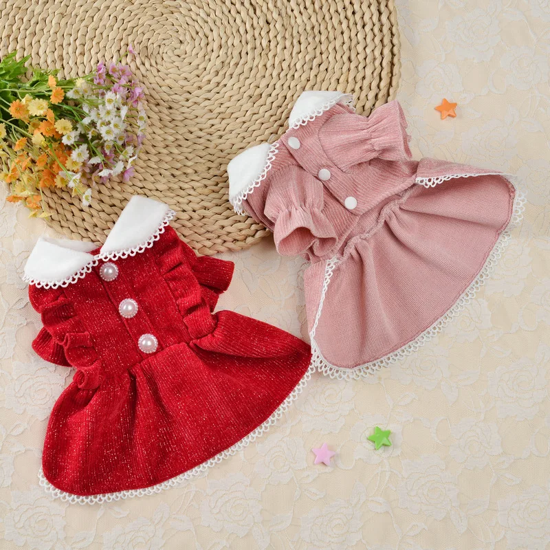 ペット用のエレガントなプリンセスドレス,小さな犬の服,パール - Winter Clothing Dress Up のレビューと価格
