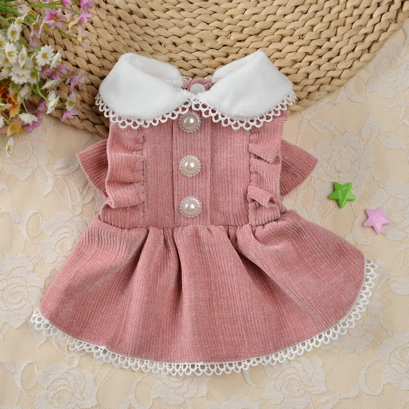 ペット用のエレガントなプリンセスドレス,小さな犬の服,パール - Winter Clothing Dress Up のレビューと価格
